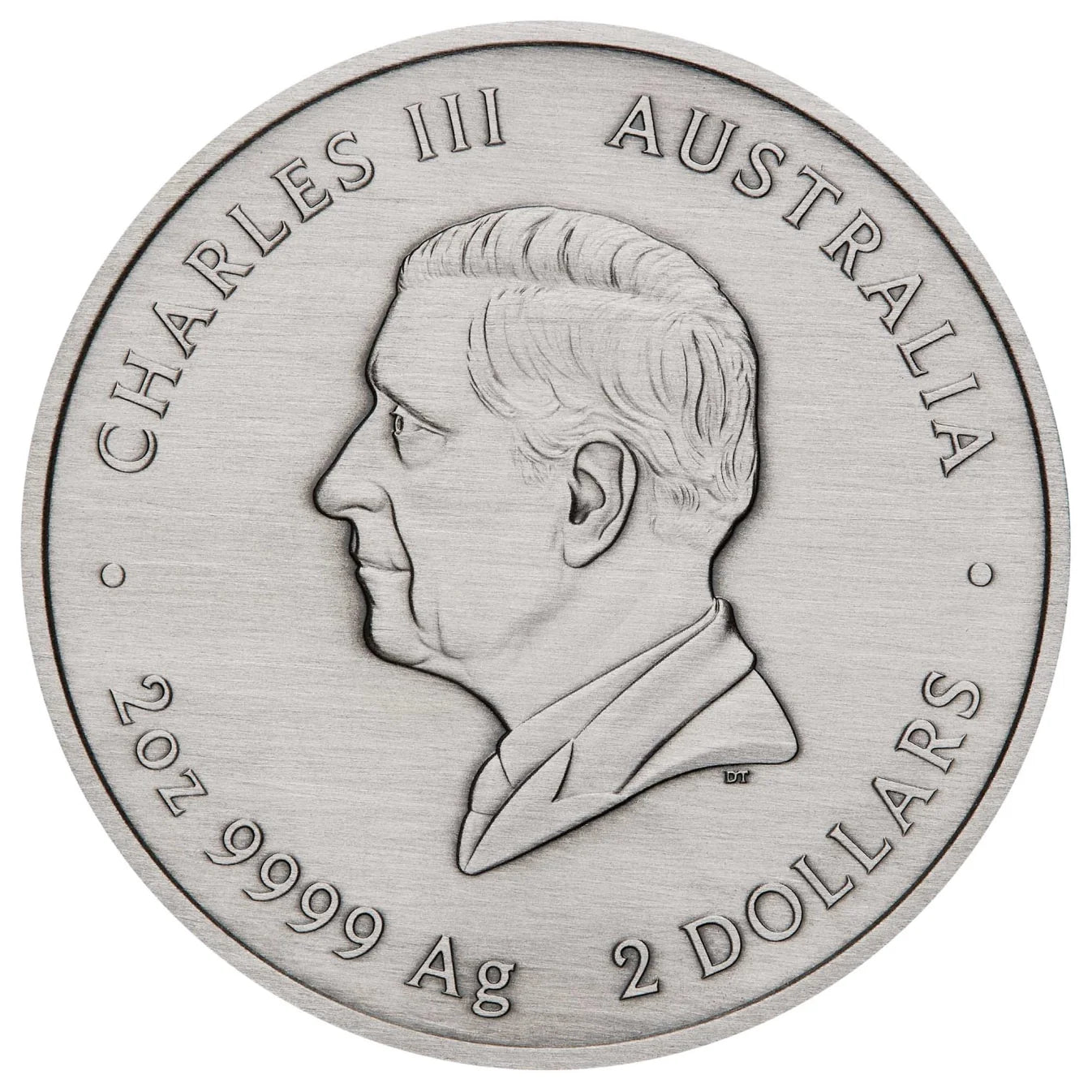 Emu Utingat 2025 2oz Silver Antiqued Coloured Coin