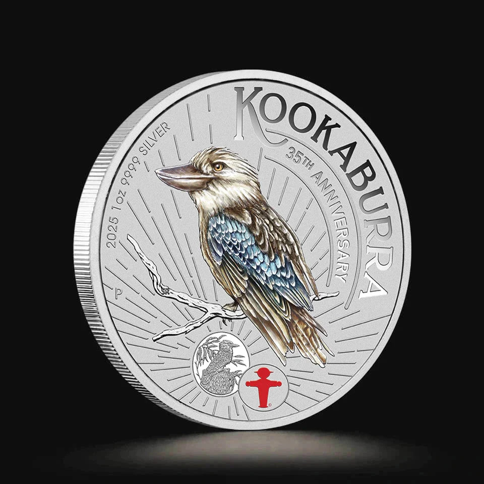 Australia Kookaburra 2025 $1 World Money Fair Coloured 1oz Silver Coin