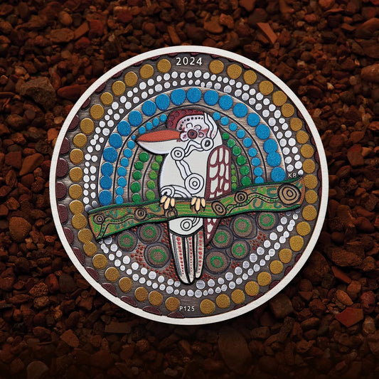 Kookaburra Kaa-Kaa 2024 2oz Silver Antiqued Coloured Coin
