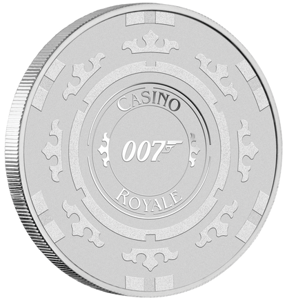 2023 James Bond Casino Royale Casino Chip 1oz Silver Coin in Card