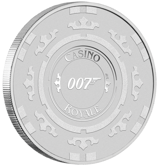 2023 James Bond Casino Royale Casino Chip 1oz Silver Coin in Card