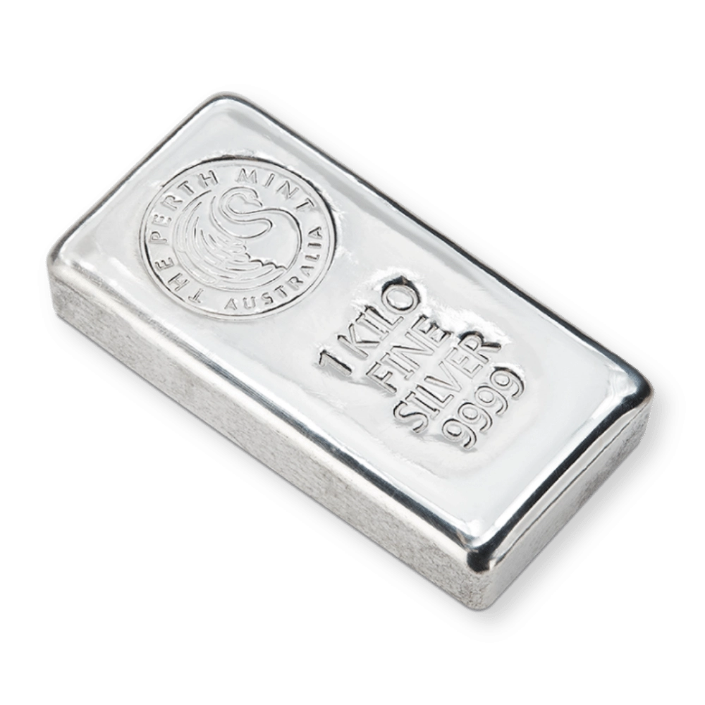 1kilo Perth Mint Cast Silver Bullion Bar (NEW DESIGN)
