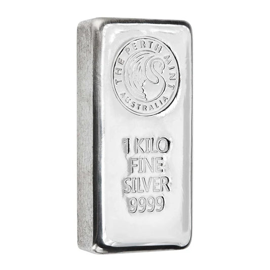1kilo Perth Mint Cast Silver Bullion Bar (NEW DESIGN)