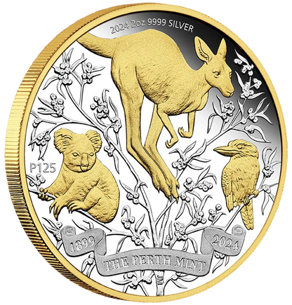 2024 The Perth Mint's 125th Anniversary Gilded 2oz Silver Proof