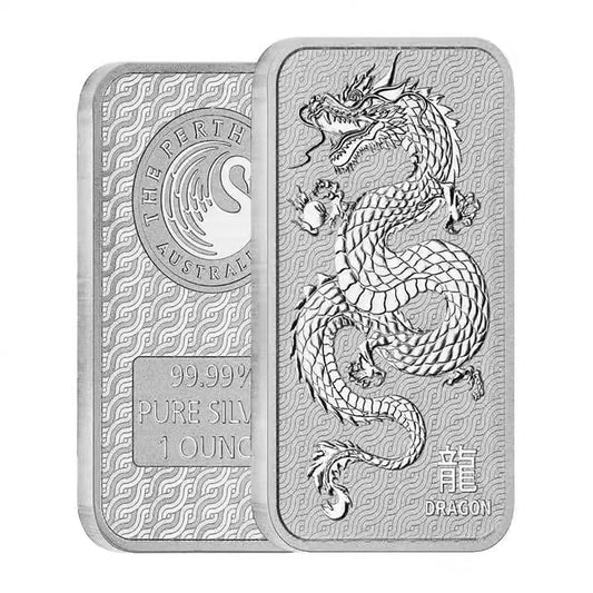 1 oz Perth Mint Lunar Dragon Silver Bar